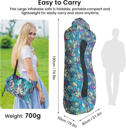 Inflatable Lounger, Ultralight Portable Ergonomic Beach Bed Air Sofa